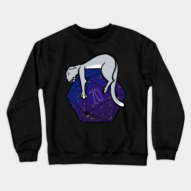 Sleepy Galaxy Kitty Crewneck Sweatshirt by vanitygames